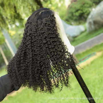 Huashuo 50% OFF Factory Wholesale Good Price Unprocessed Brazilian Mink Virgin Human Hair Kinky Straight  360 Lace Frontal Wig